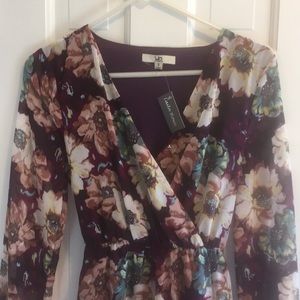 Laila Rowe Floral Plum long sleeve dress.